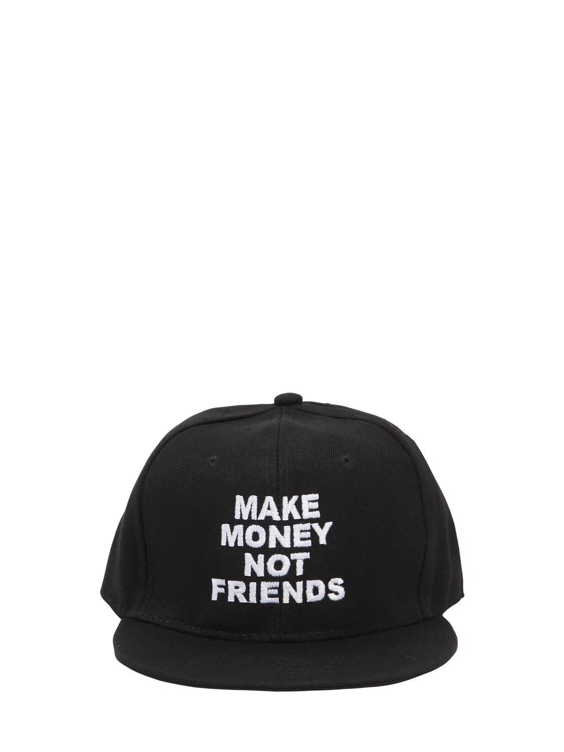 Make Money Not Friends Logo Embroidered Baseball Hat In Black