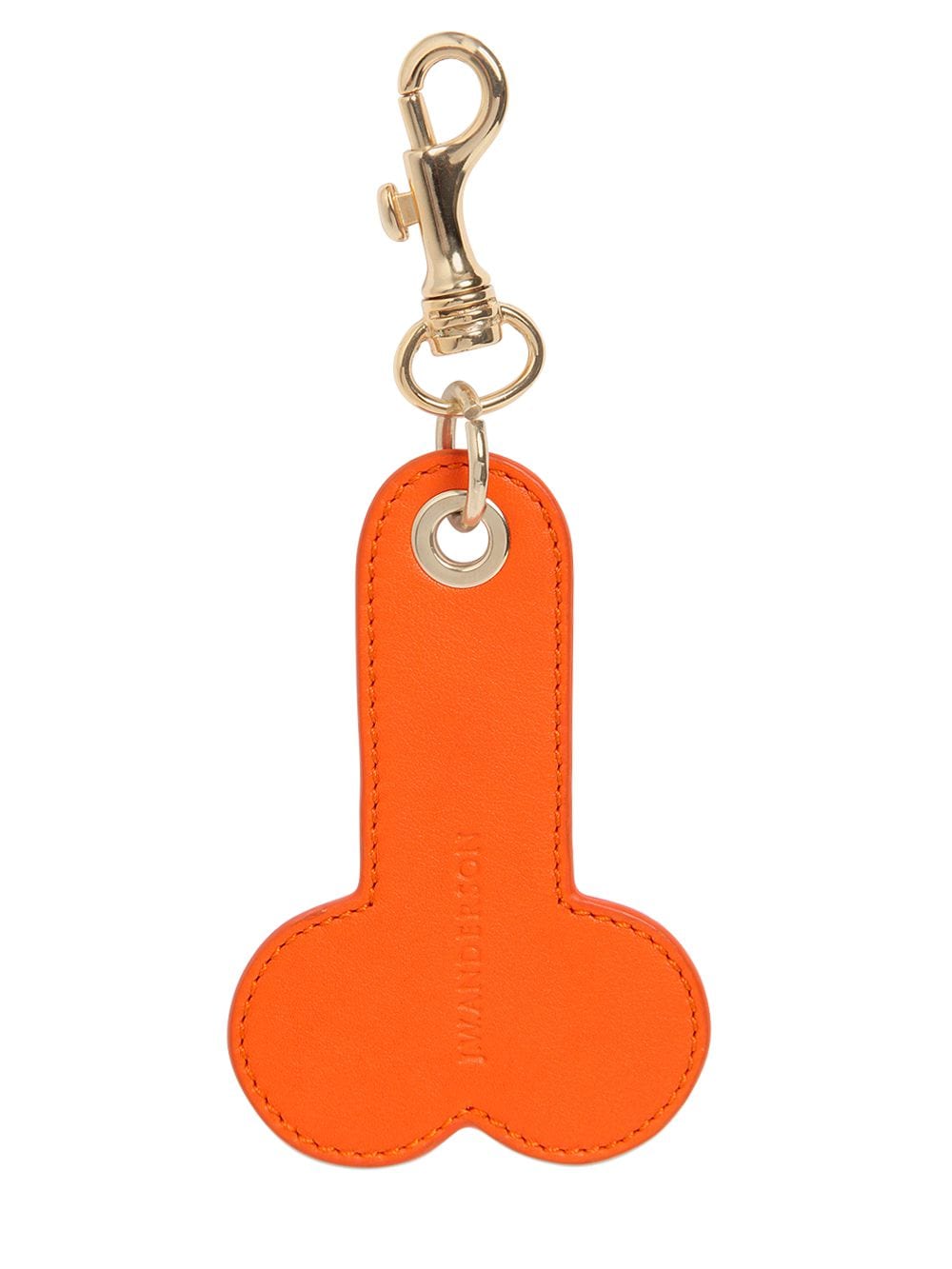 Jw Anderson Leather Keychain In Orange
