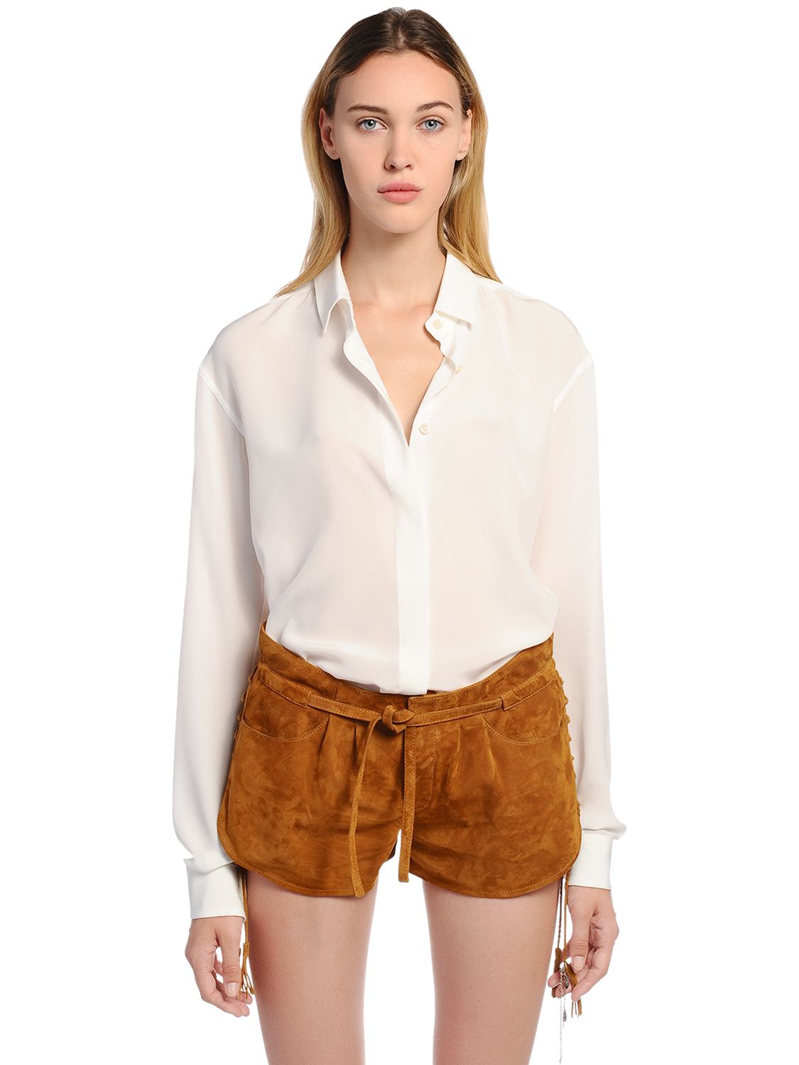 フルイドシルク クレープデシンシャツ