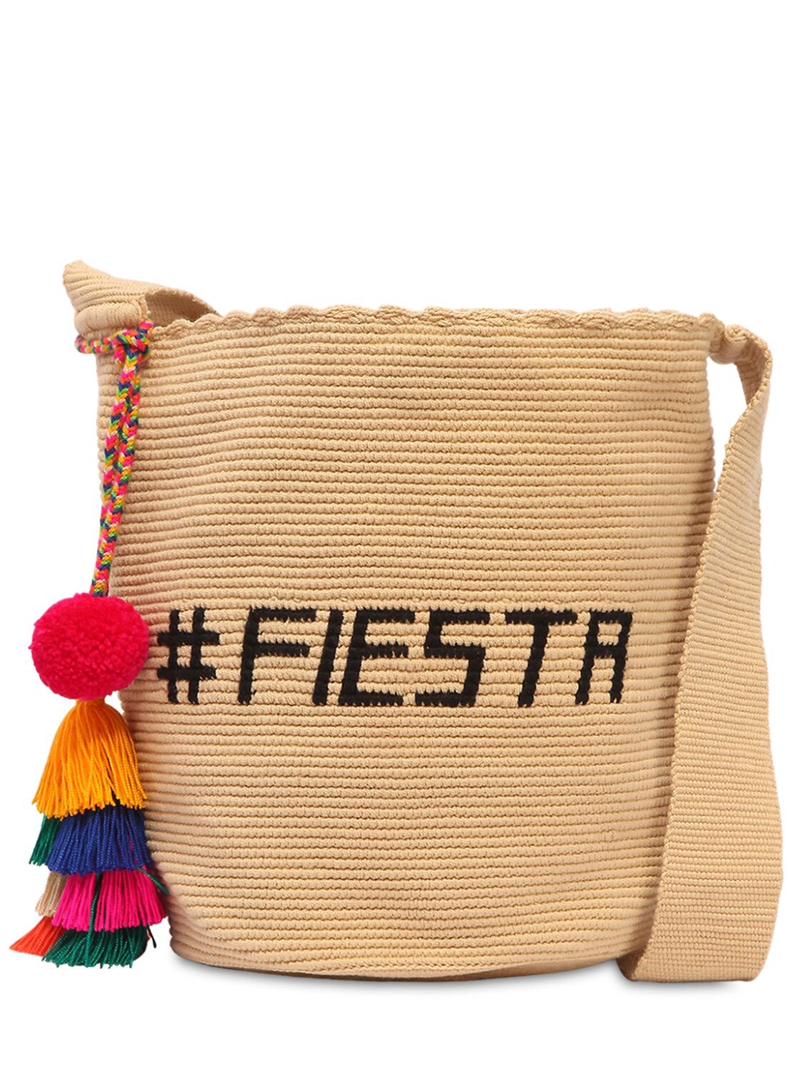 Soraya Hennessy Fiesta Mochila Woven Bucket Bag In Natural