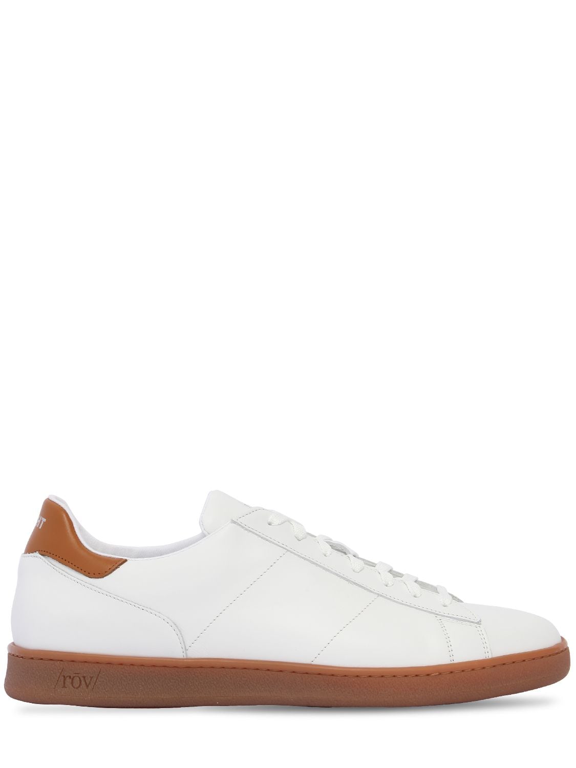 Rov Leather Honey Sole Sneakers In White/honey