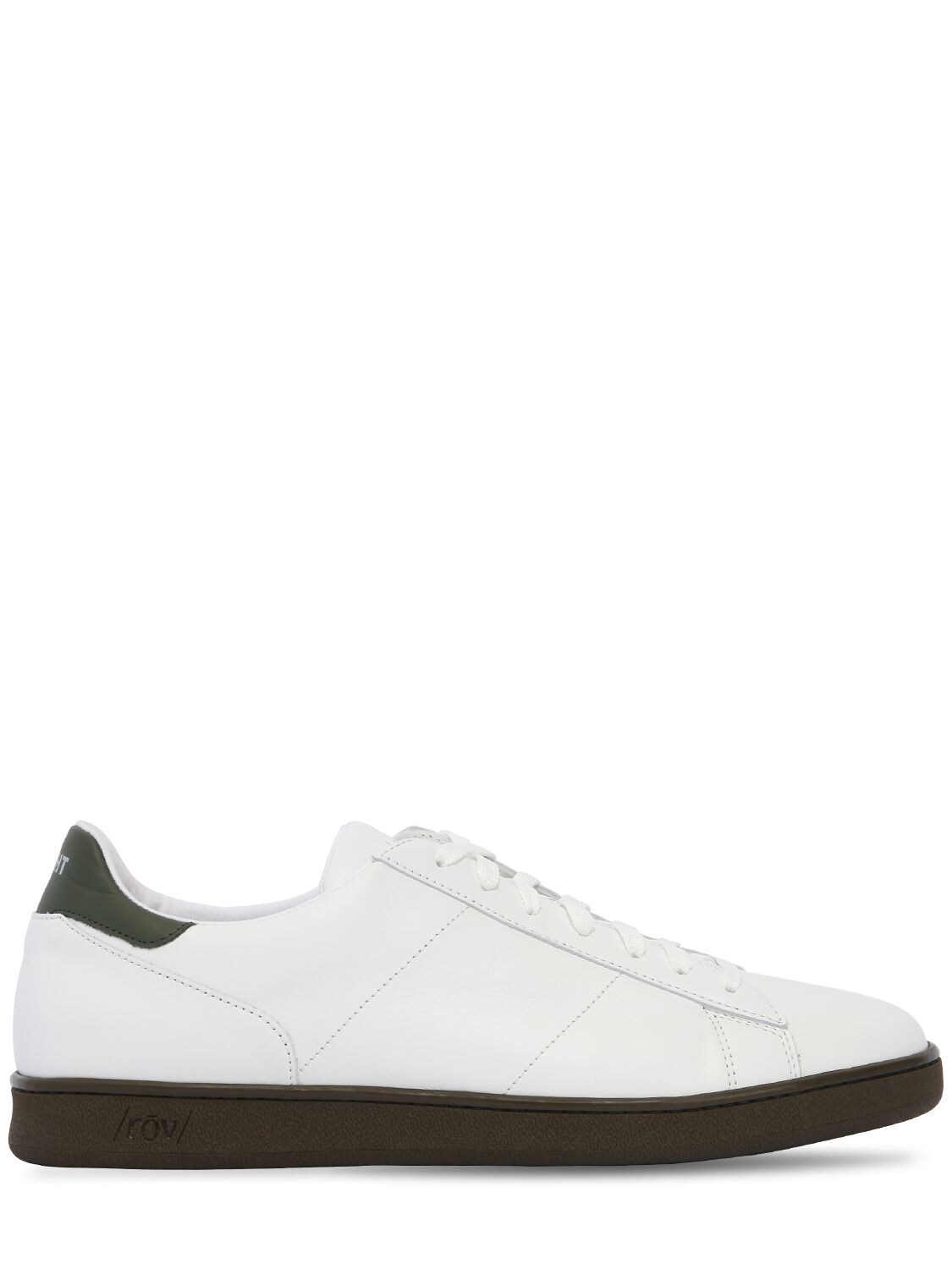 Rov Leather Colored Sole Sneakers In White/army