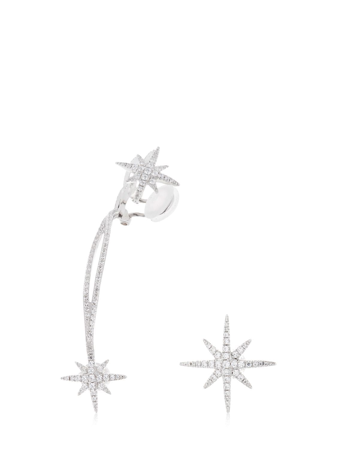 APM MONACO METEORITES STUD EARRINGS W/ EAR JACKET 