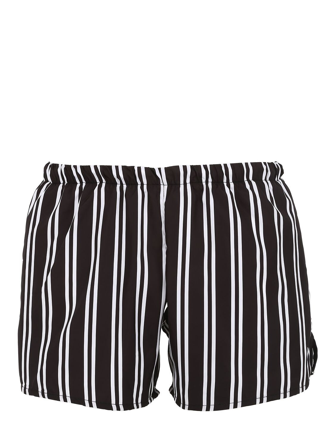 Yes I Am Striped Nylon Swim Shorts In Black