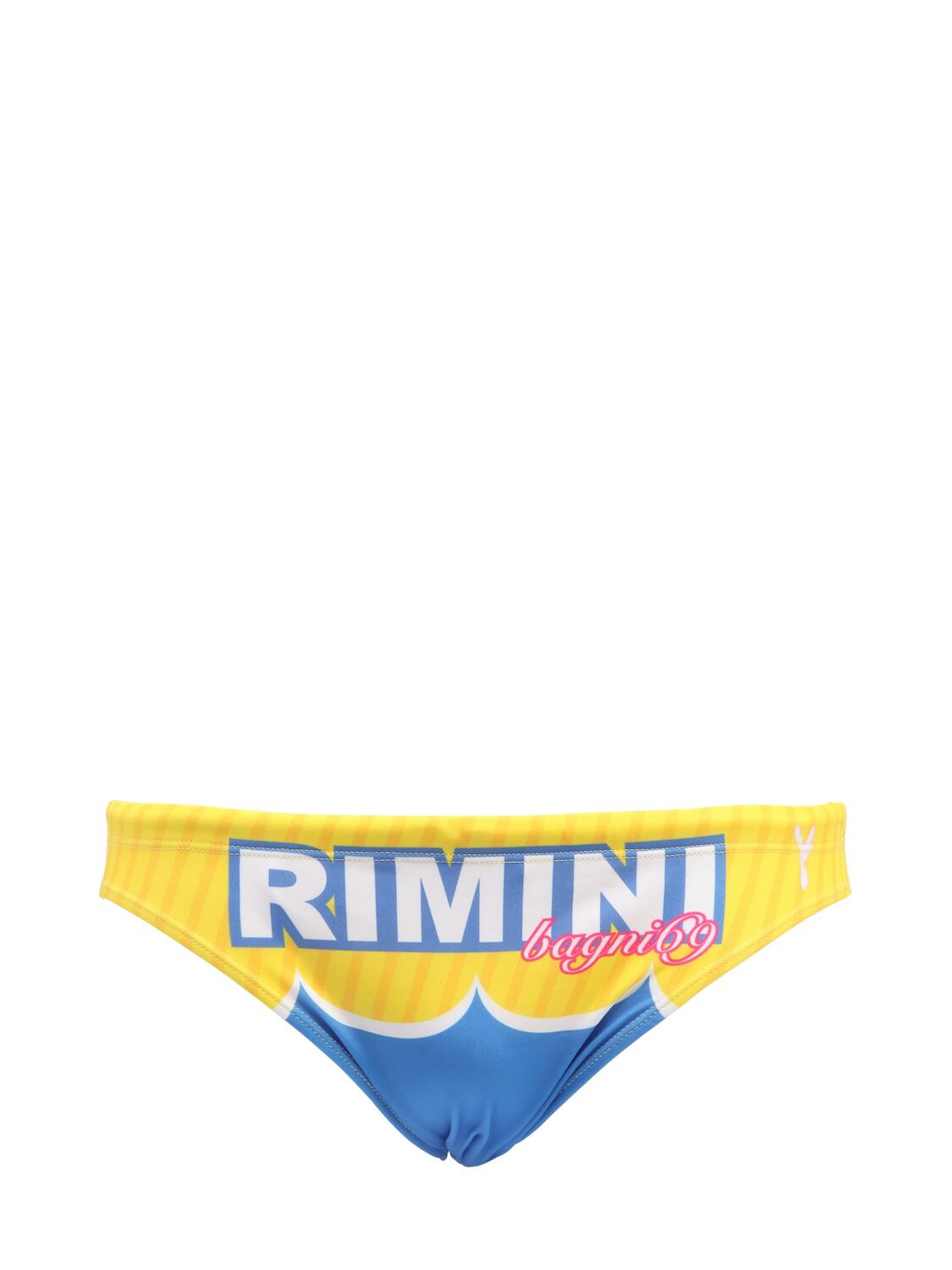 Yes I Am Rimini Print Lycra Swim Briefs In Multicolor