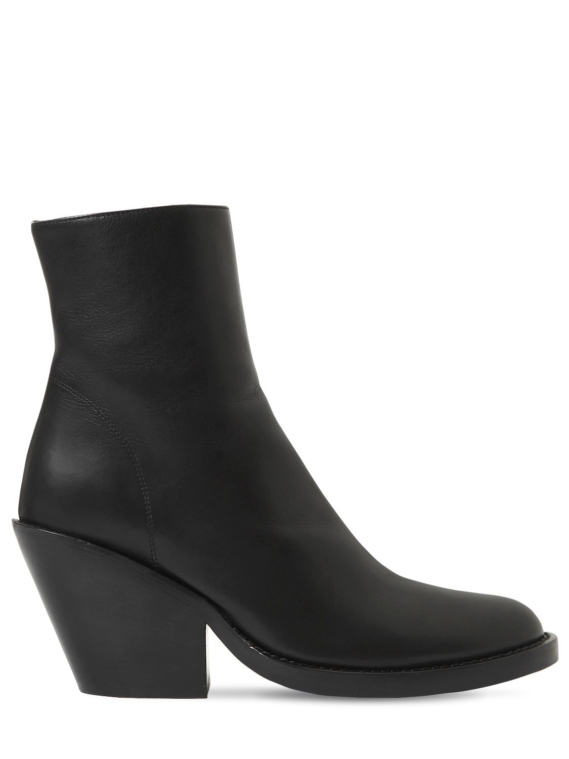 ANN DEMEULEMEESTER 80MM LEATHER ANKLE BOOTS,68I02U004-MDk50