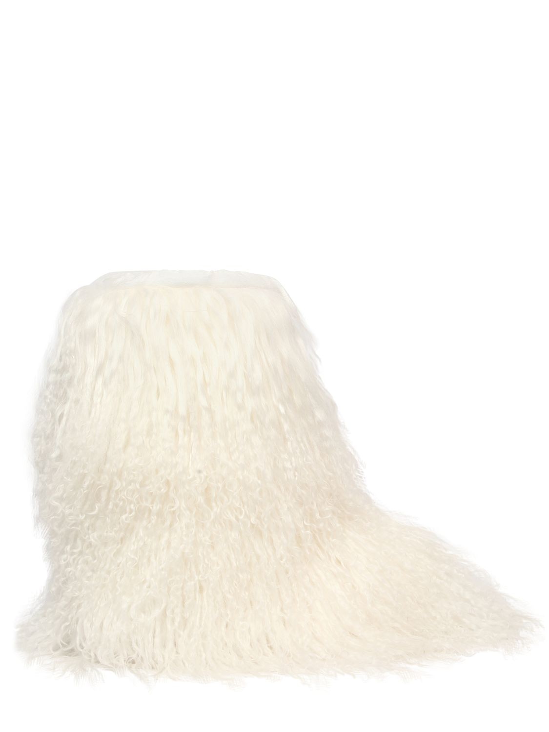Chiara Ferragni 20mm Mongolian Fur Snow Boots In White