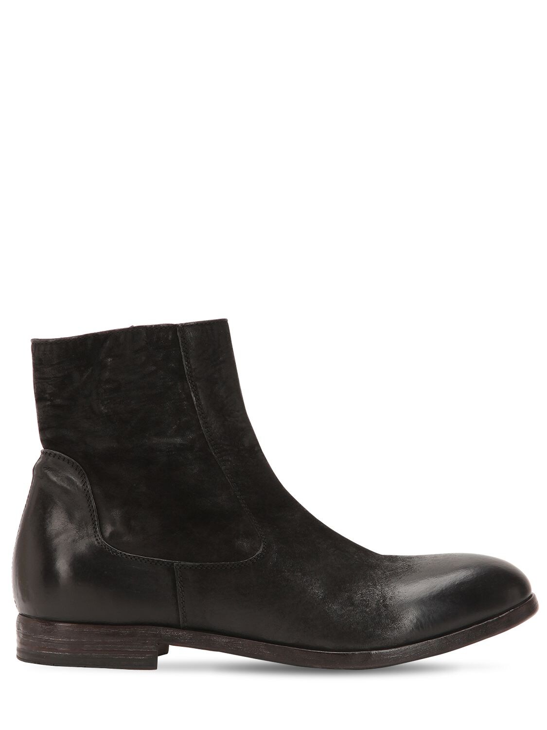 Moma Leather Ankle Boots In Black