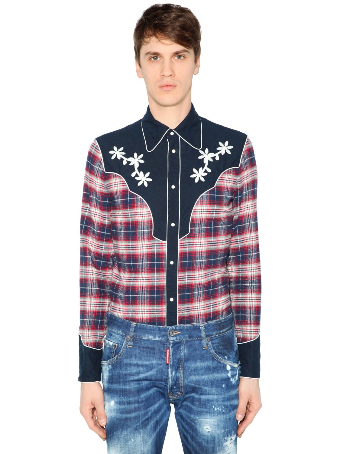 Brushed Cotton Flannel Western Shirt