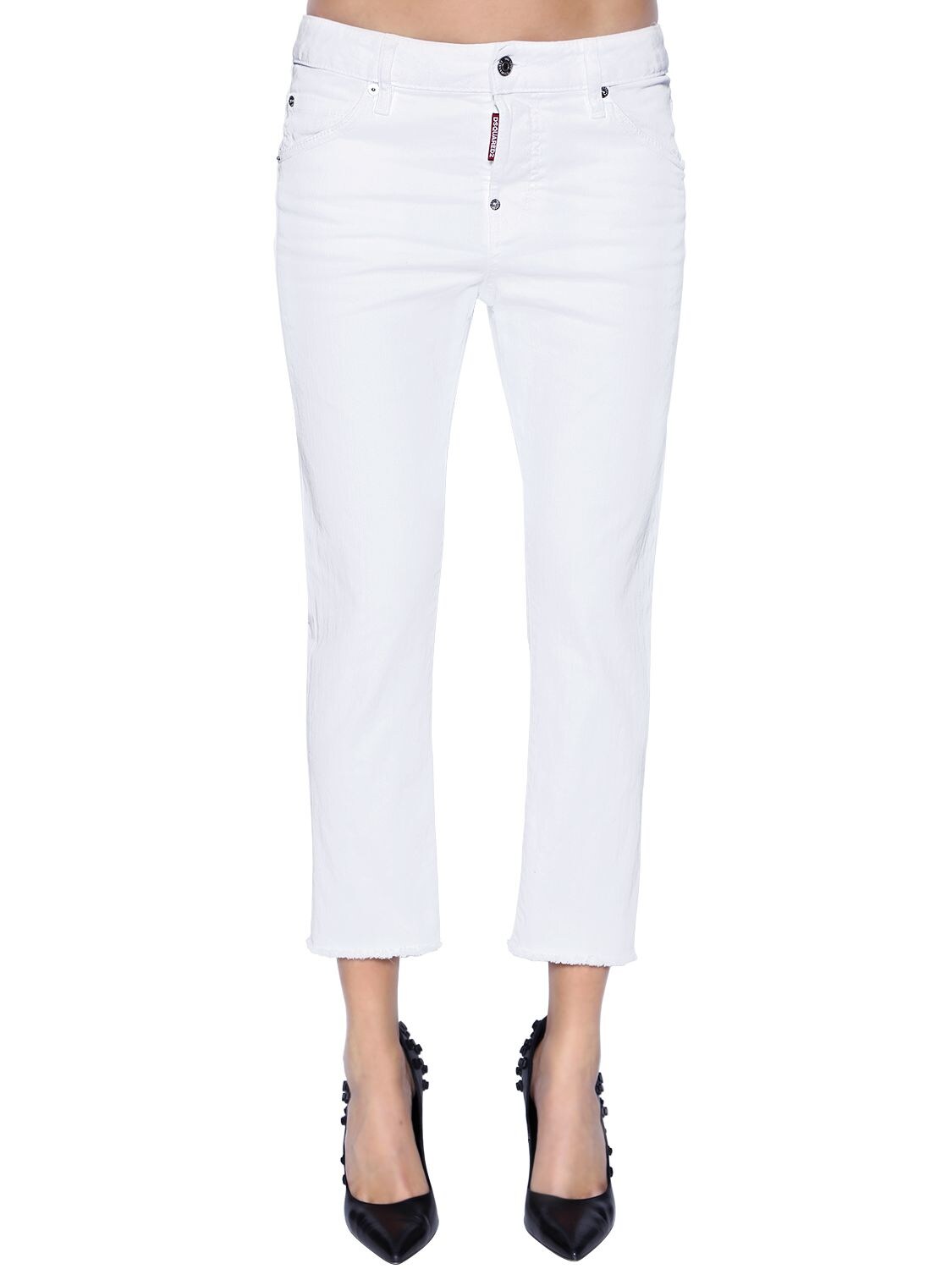 DSQUARED2 COOL GIRL CROPPED DENIM JEANS,68I07Y033-MTAW0