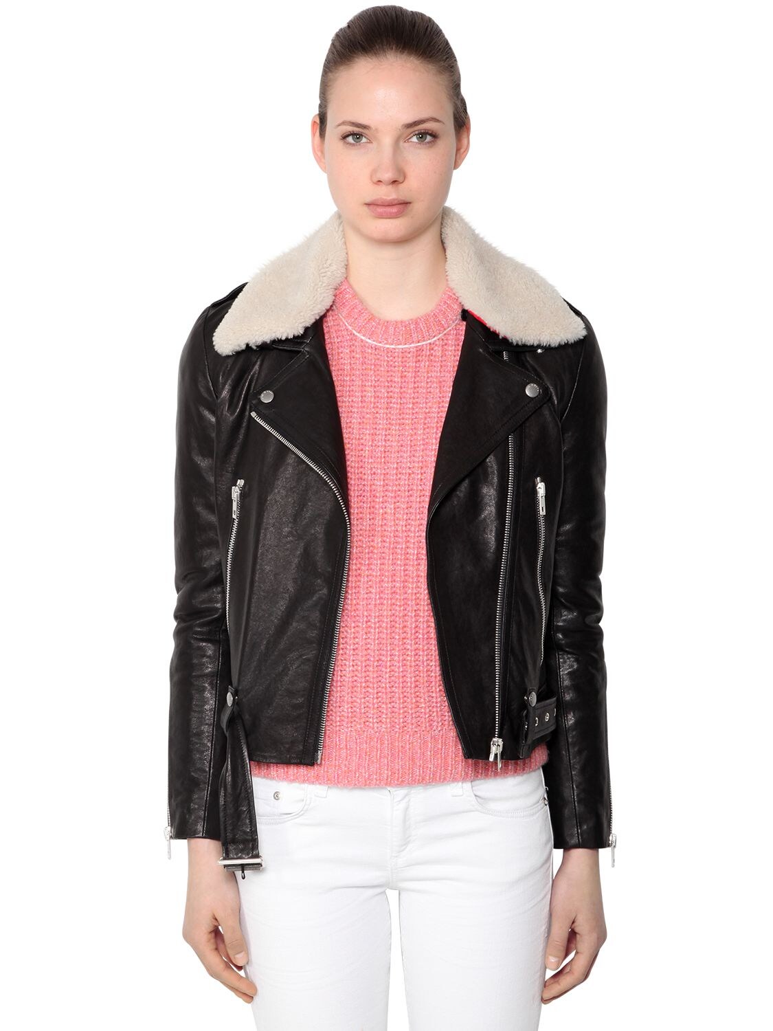 Mckenzie Leather Jacket W/ Collar