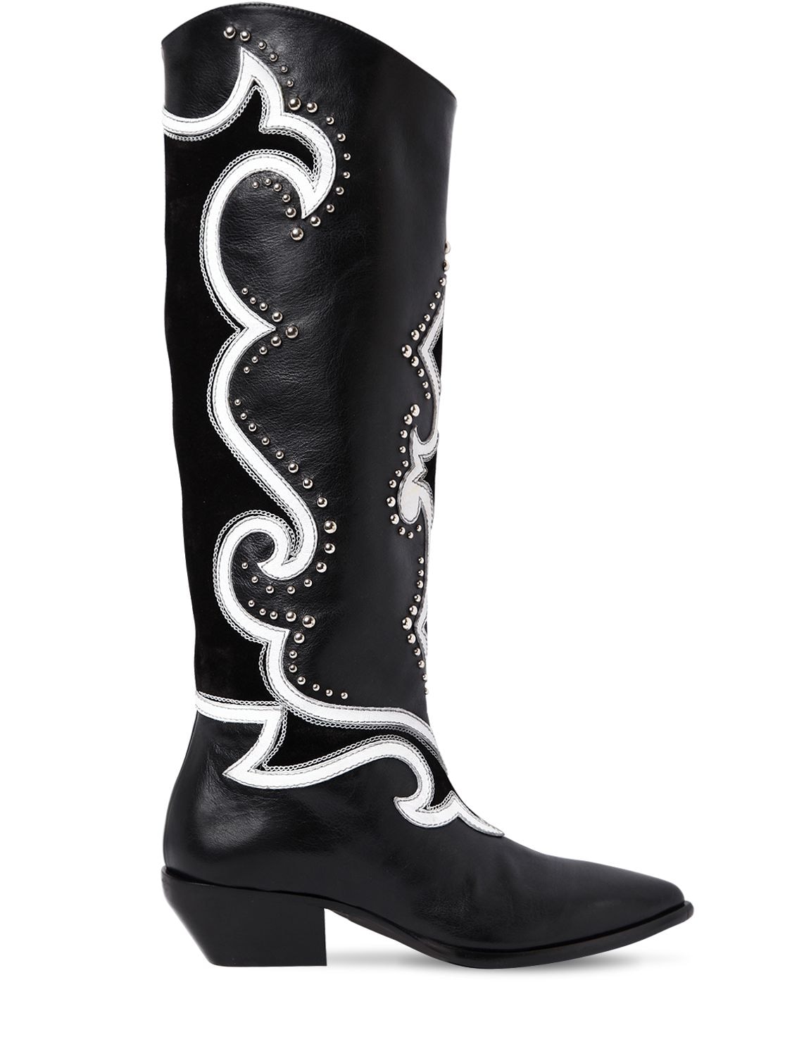 white studded cowboy boots