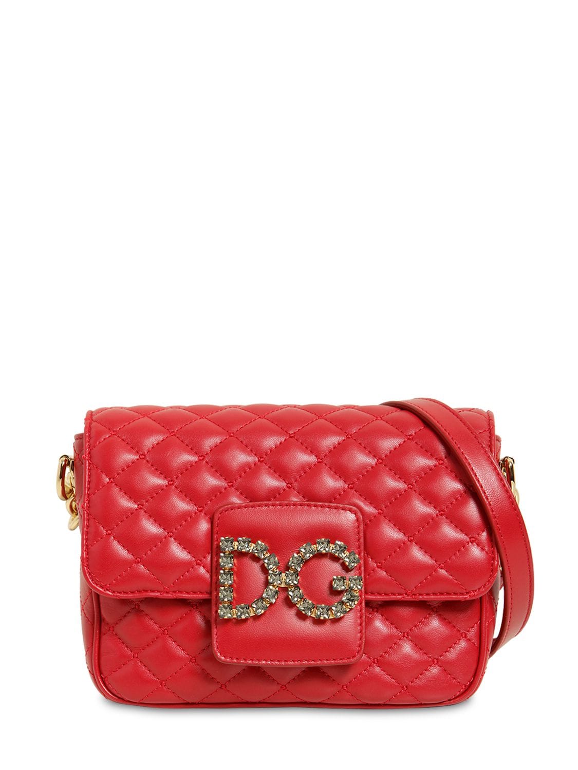 Dolce & Gabbana Small Millennial Quilted Leather Bag In Red