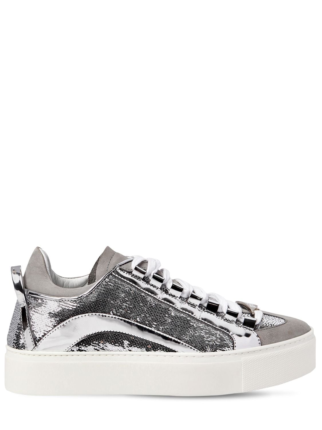 DSQUARED2 40MM 551 SEQUINED LEATHER SNEAKERS,68I0EO002-MJEZNW2