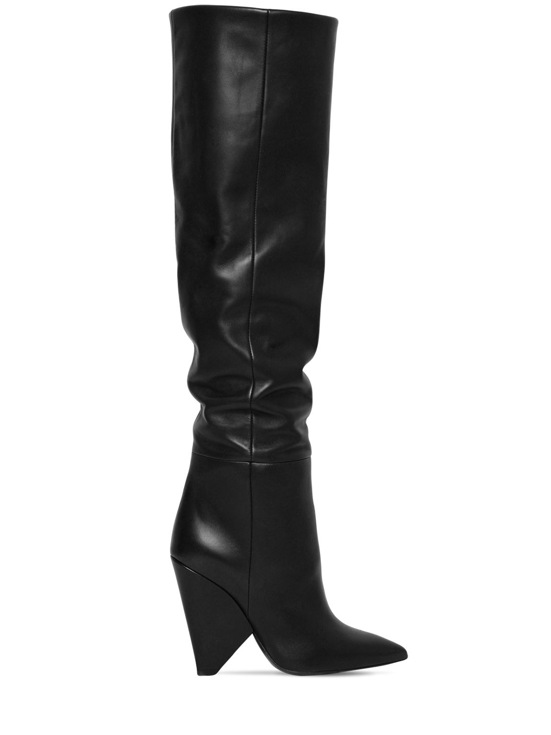 Saint Laurent 105mm Niki Nappa Leather Boots In Black