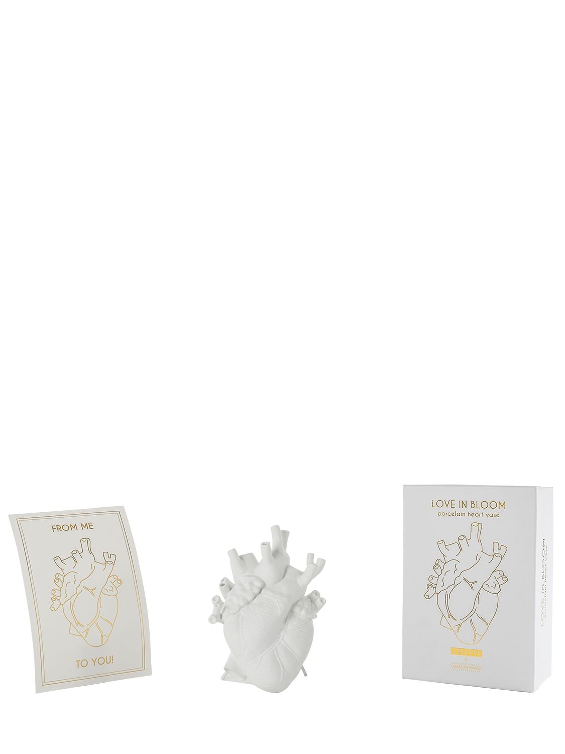 Shop Seletti Love In Bloom Porcelain Heart Vase In White