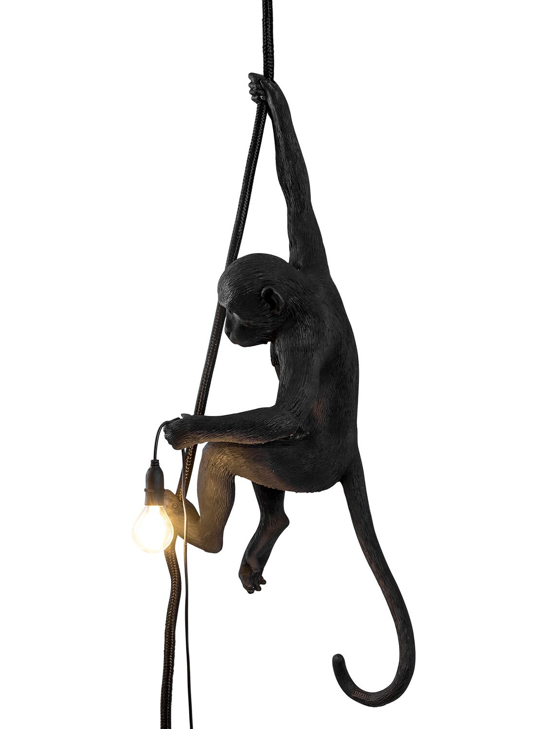 Shop Seletti Monkey On A Cord Pendant Lamp In Black