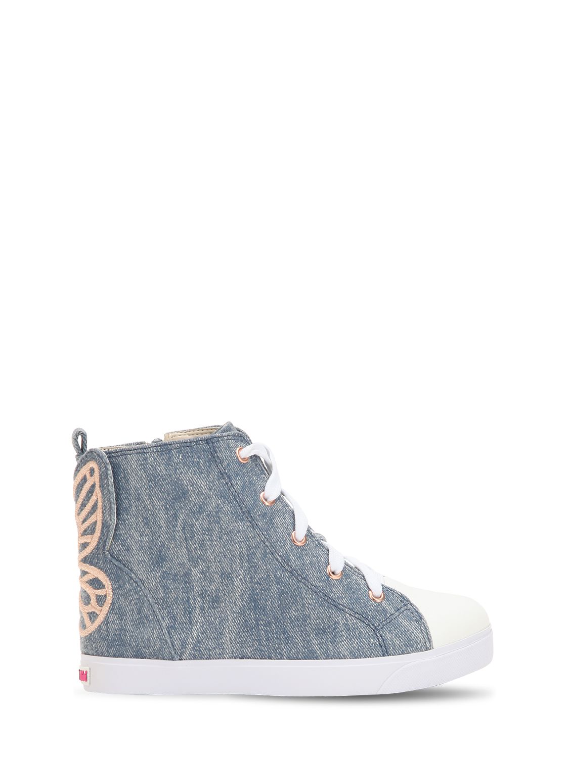 Hohe Sneakers Aus Denim Mit Stickerei "bibi"