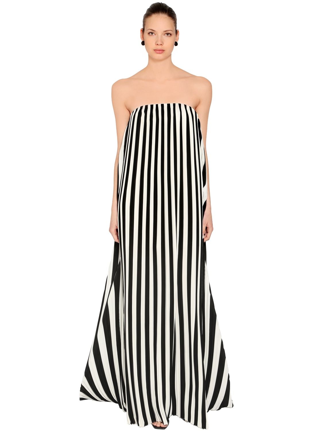 striped chiffon dress