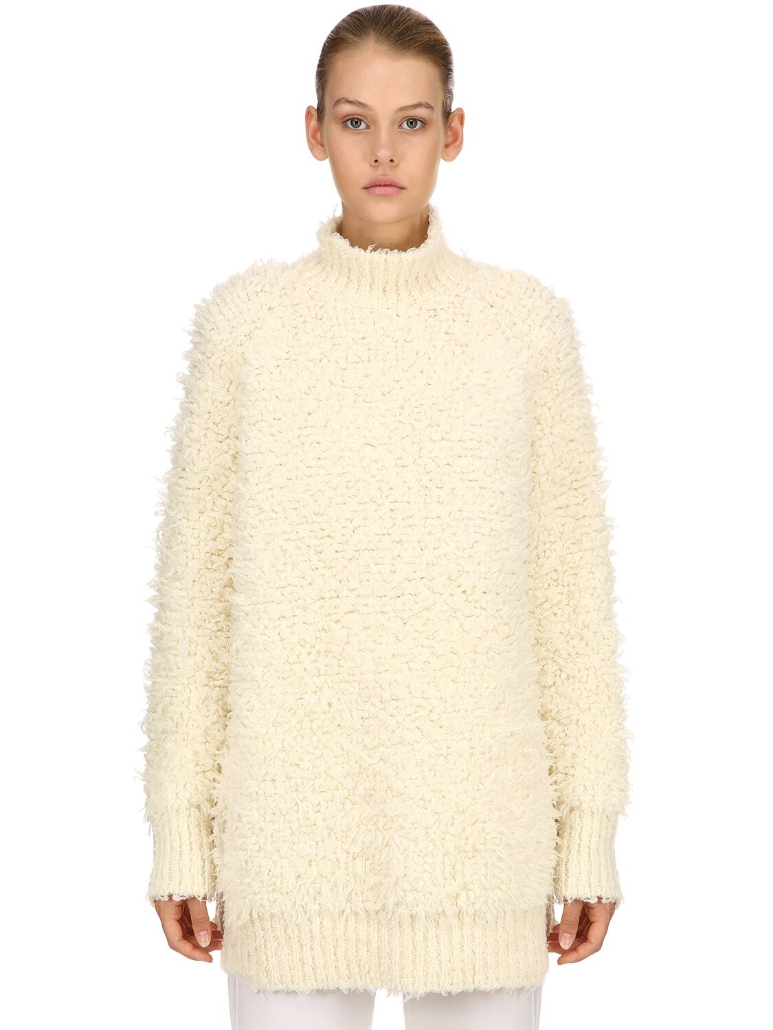 MARNI FUR EFFECT WOOL BLEND KNIT SWEATER,68I1JS002-MDBXMDM1