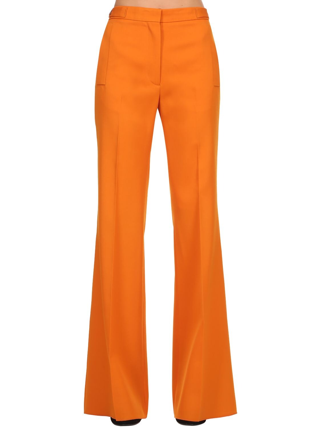 Rochas Wide Leg Wool Pants In Orange