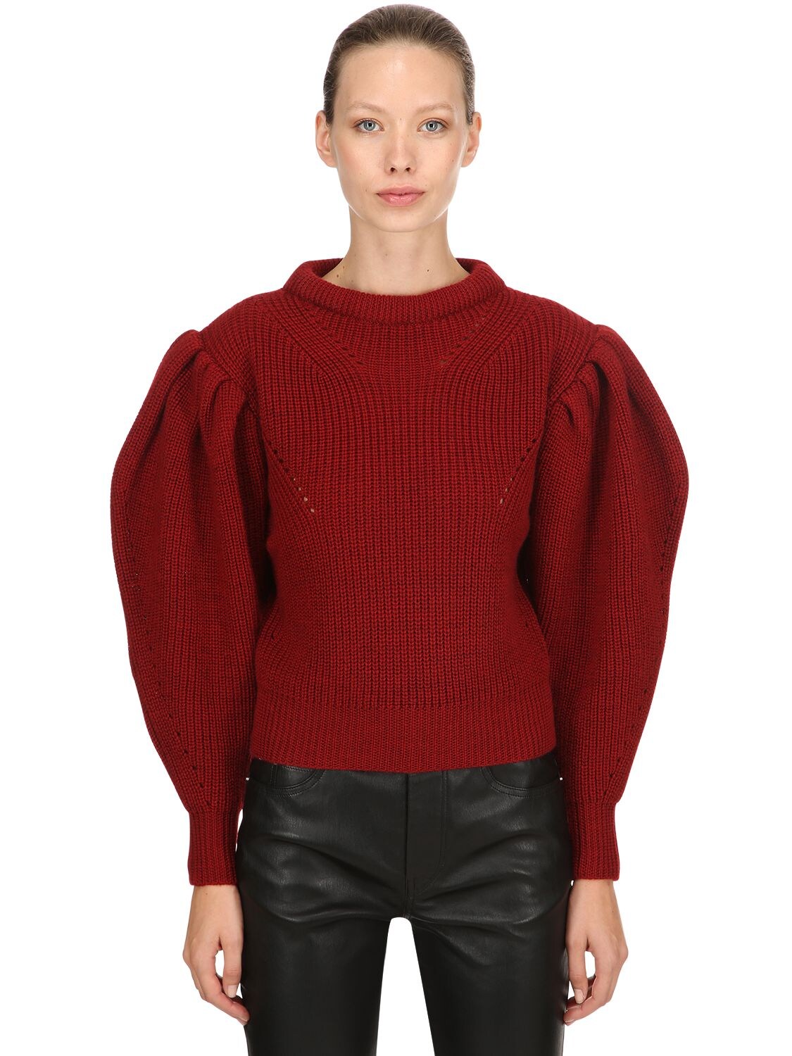 Isabel Marant Brettany Wool Knit Sweater In Red