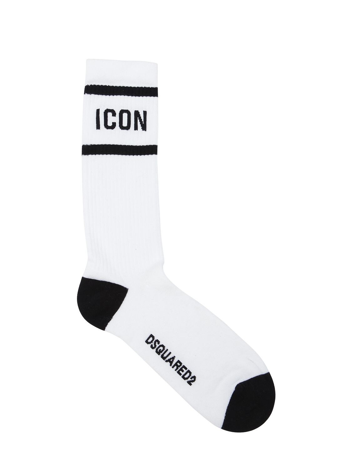 Dsquared2 Underwear Icon Socks In White/black