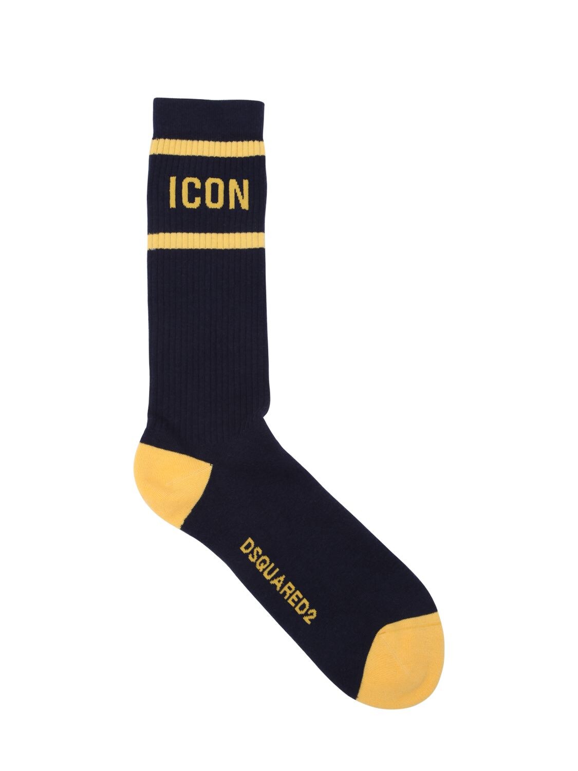 Dsquared2 Underwear Icon Socks In Navy/yellow