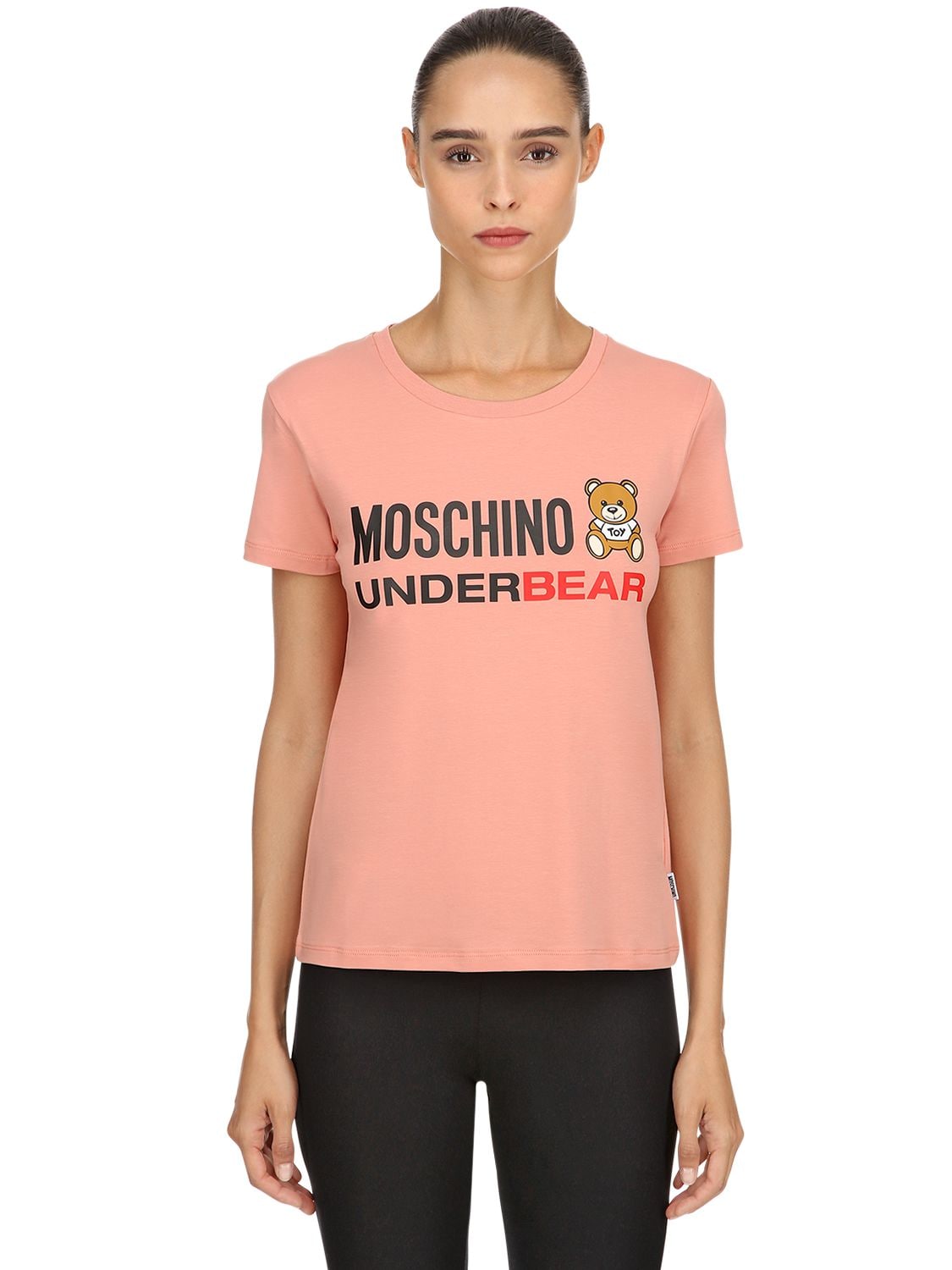 Moschino Underwear Underbear Cotton Jersey T-shirt In Pink