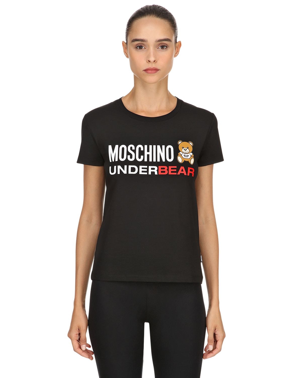 Moschino Underwear Underbear Cotton Jersey T-shirt In Black