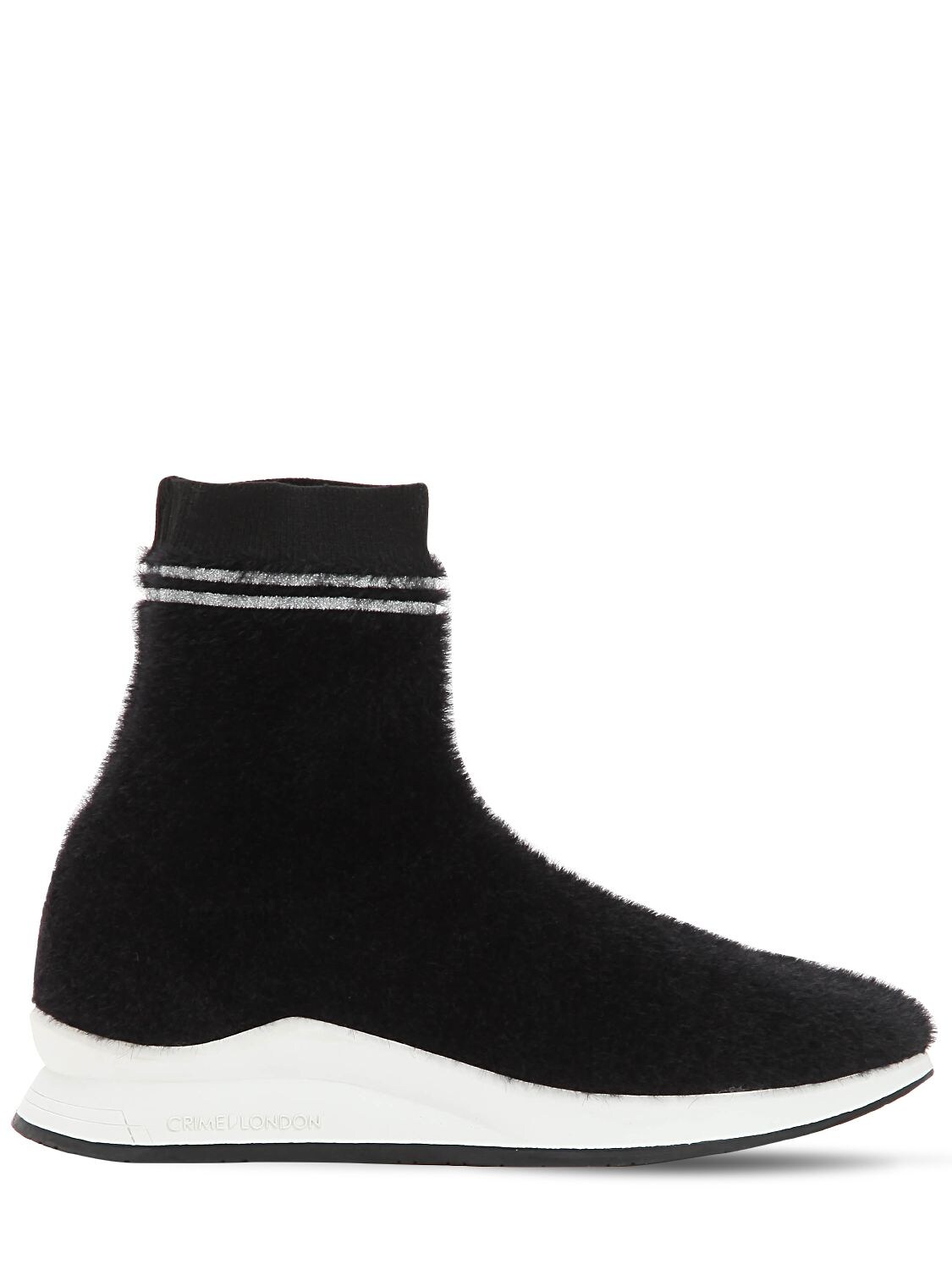 Crime 20mm Afeni Knit Sock Sneakers In Black