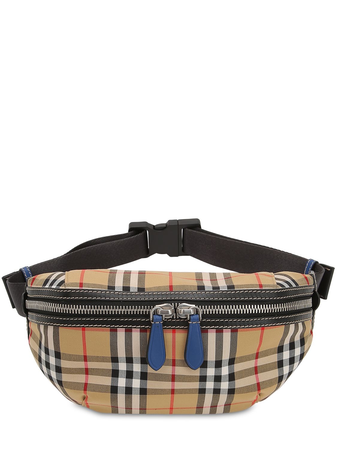 Burberry Check Cotton & Nylon Belt Pack In Camel