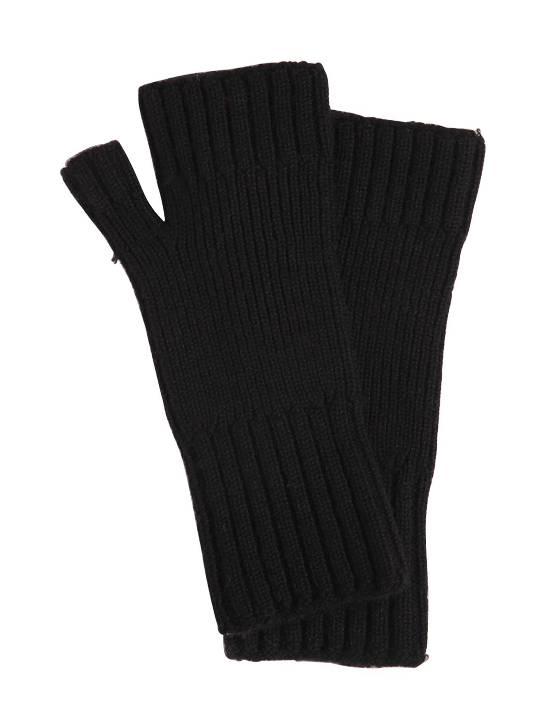 Ami Alexandre Mattiussi Wool Knit Gloves In Black