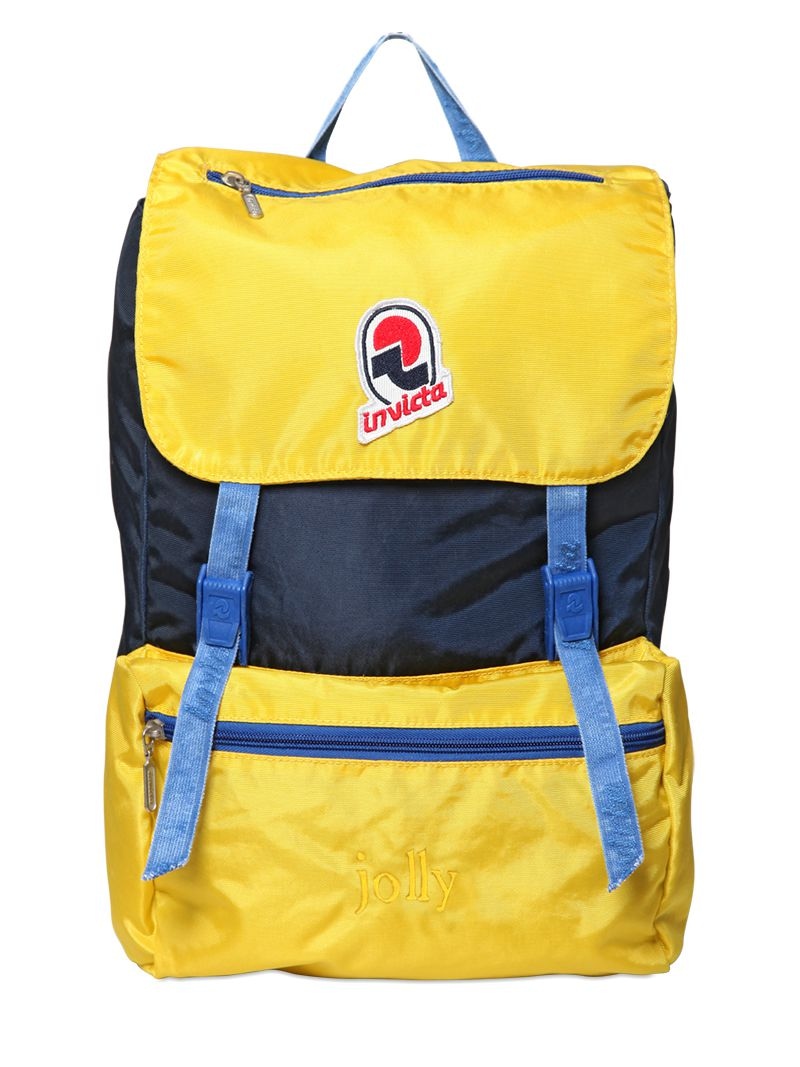 Invicta Jolly Backpack W/ Vintage Effect In Yellow/blue