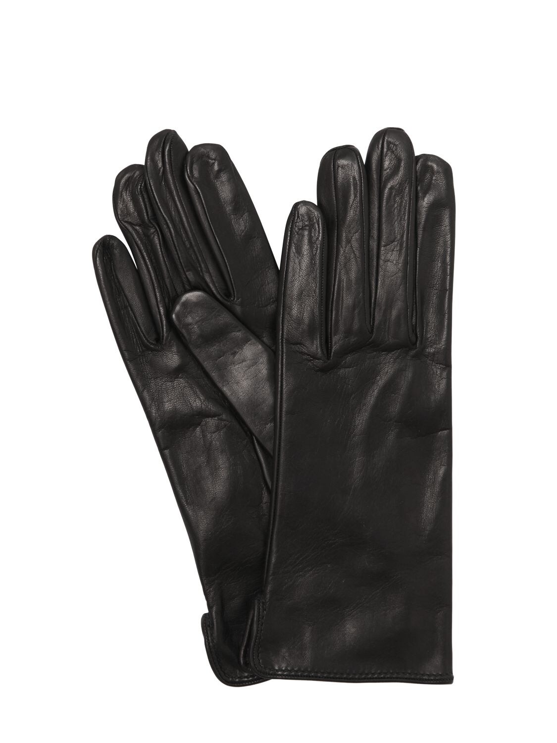Mario Portolano Nappa Leather Gloves In Black