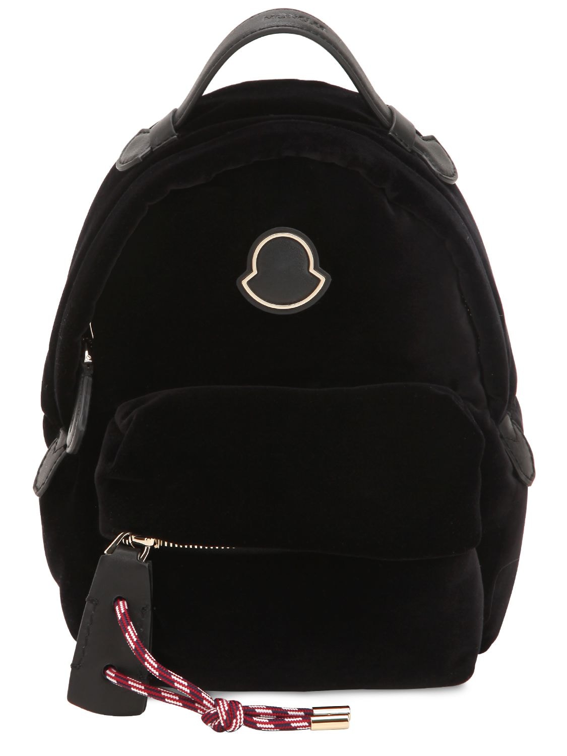 Moncler Juniper Velour Backpack In Black