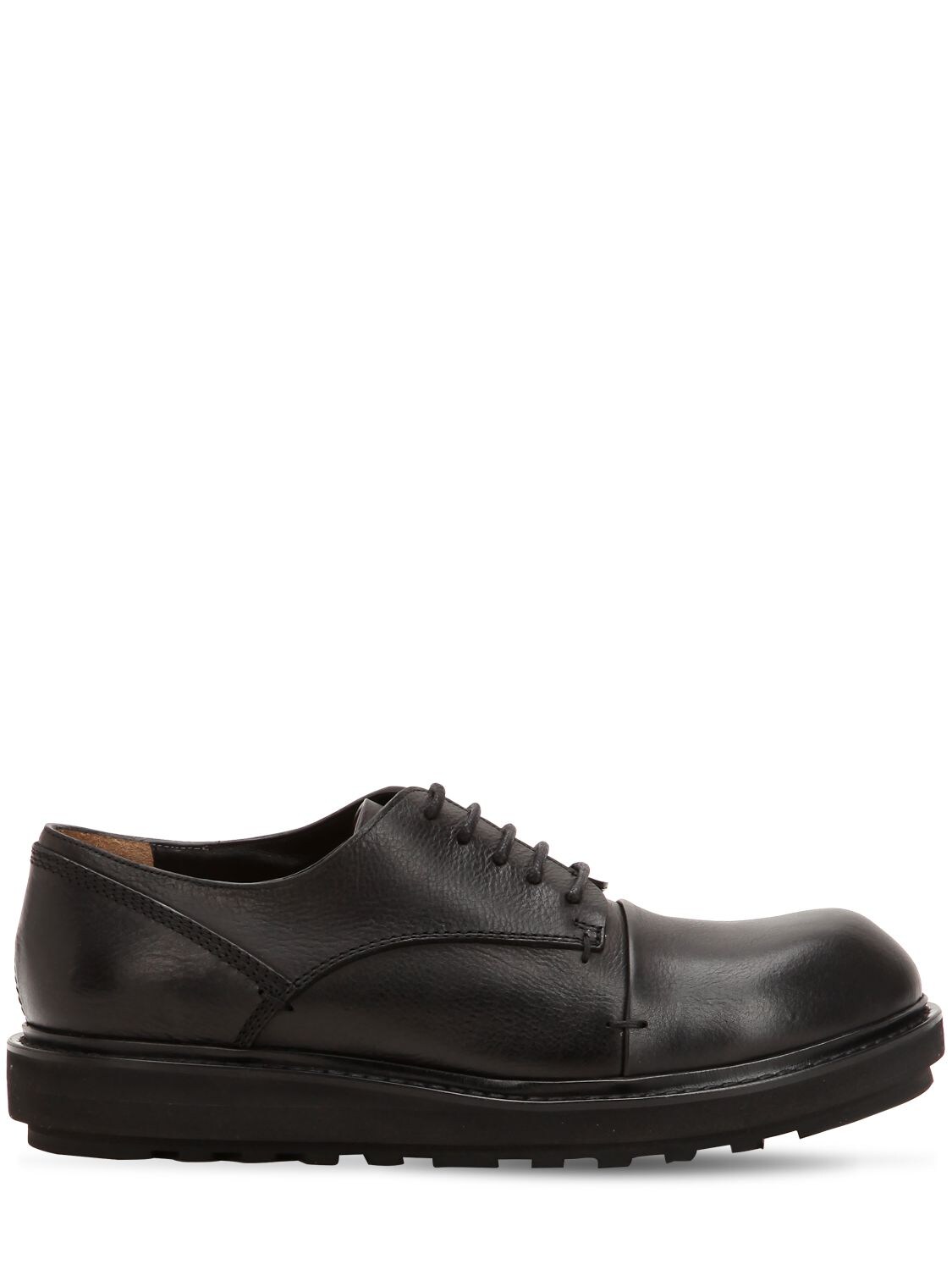 Isabel Benenato Leather Derby Shoes In Black