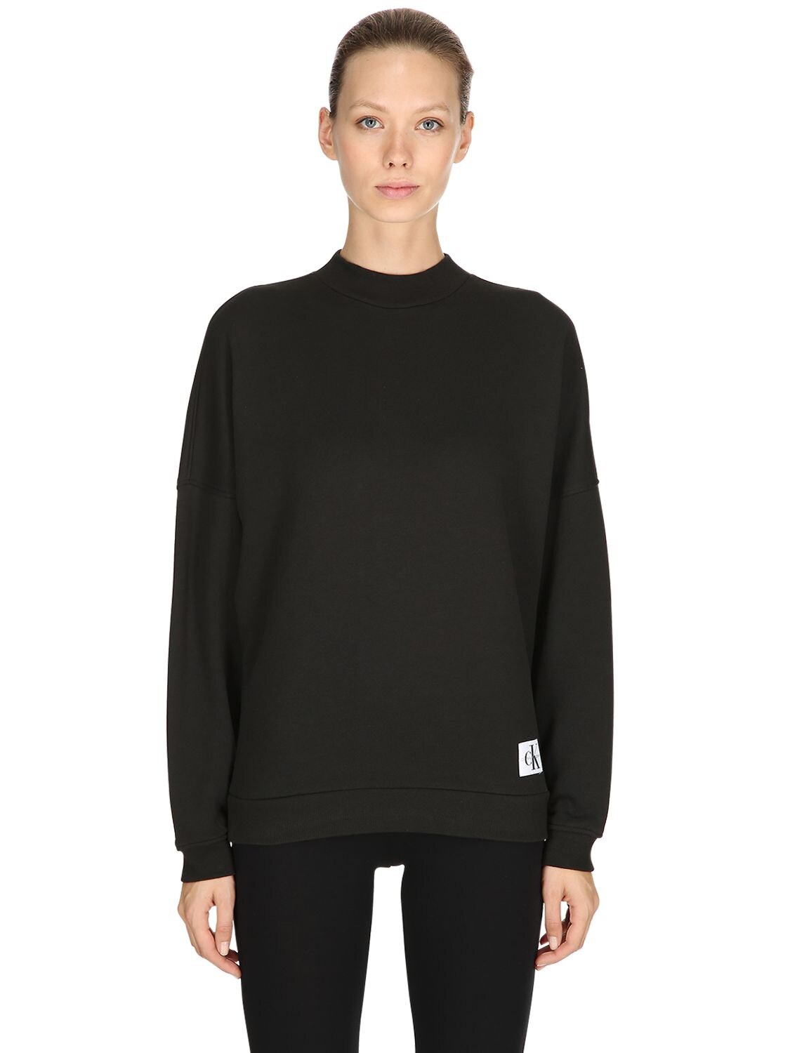 Calvin Klein Underwear Oversized Cotton Sweatshirt In Black