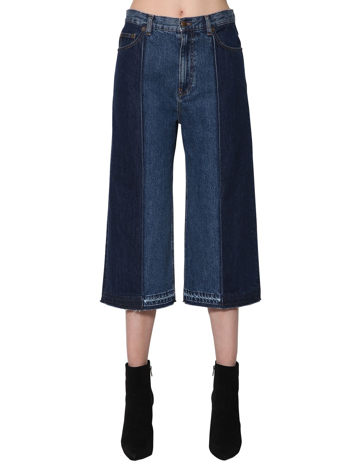 MCQ BY ALEXANDER MCQUEEN CROPPED PATCHWORK DENIM JEANS,68I4Z3014-NDI5NW2