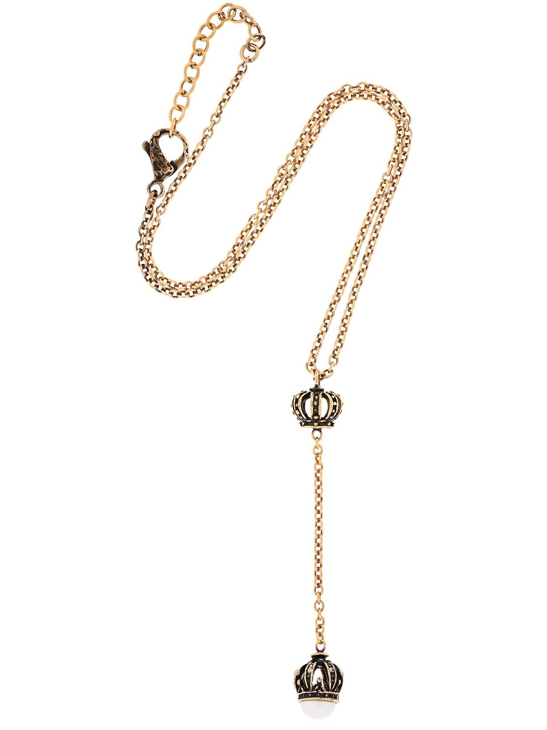 Alcozer & J Crown Necklace With Pearl In Gold