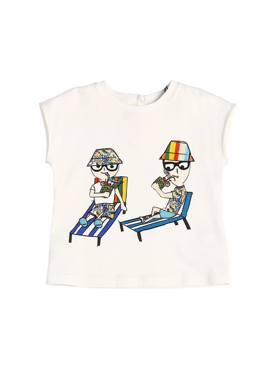 Dolce & Gabbana Kids' Designers Print Cotton Jersey T-shirt In White