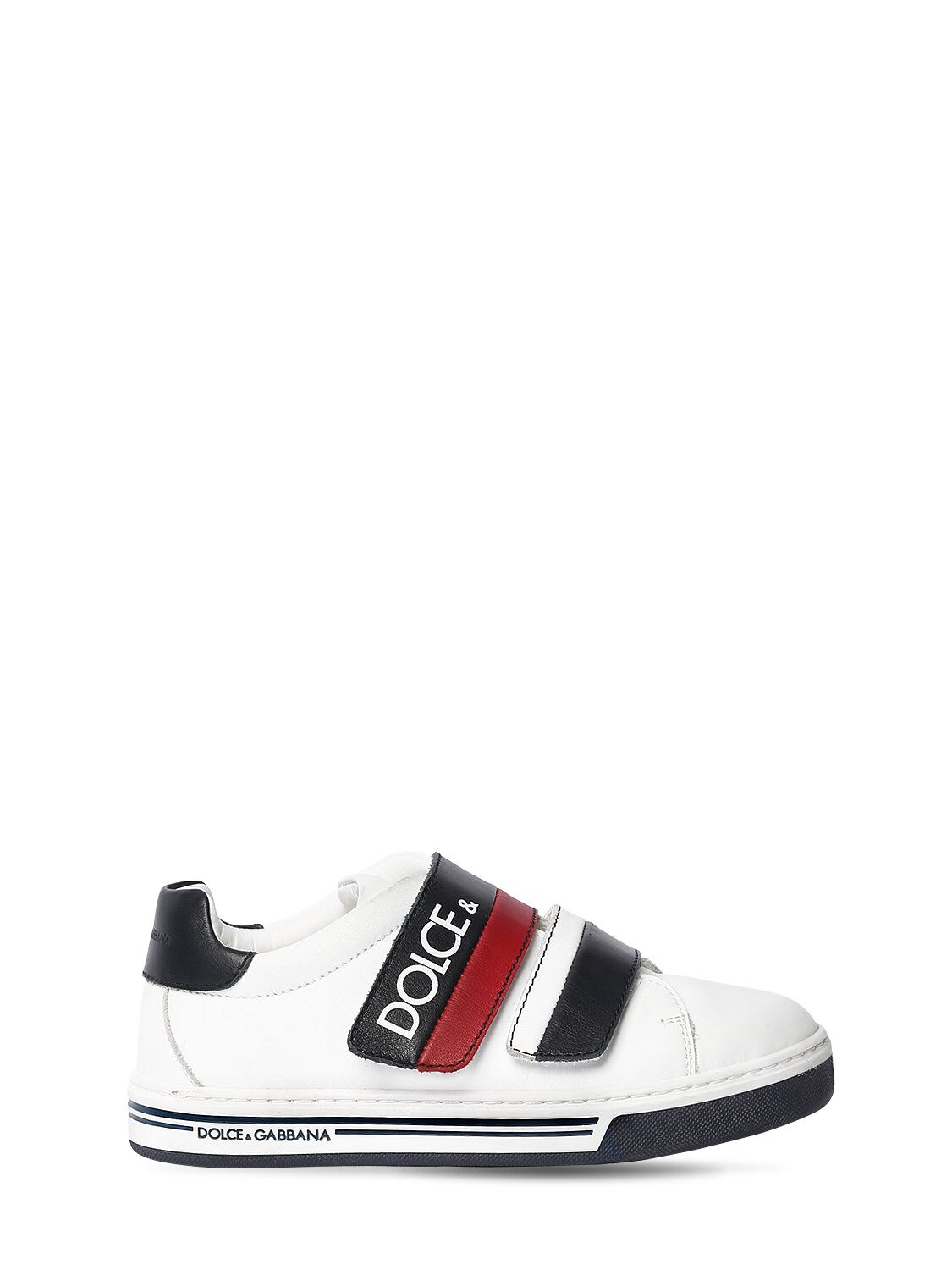 Logo Leather Strap Sneakers