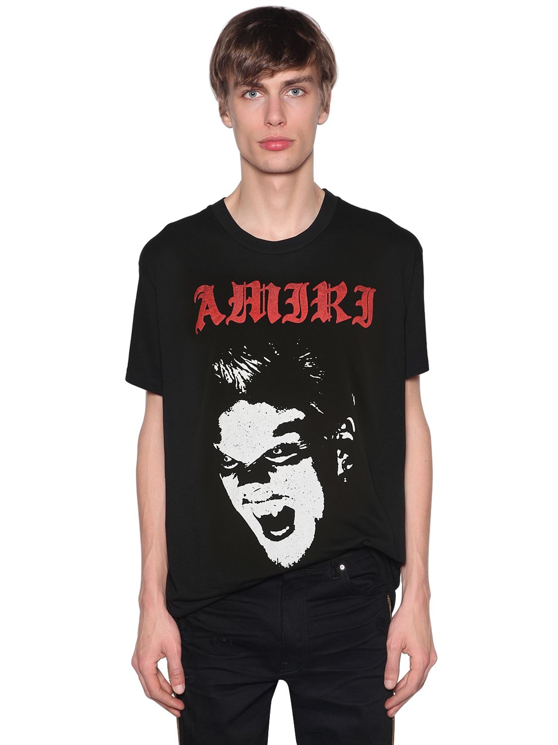 Amiri Vampire Printed Cotton Jersey T-shirt In Black | ModeSens