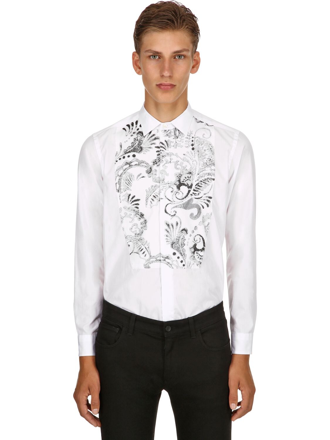 Etro Embroidered Cotton Poplin Shirt In White