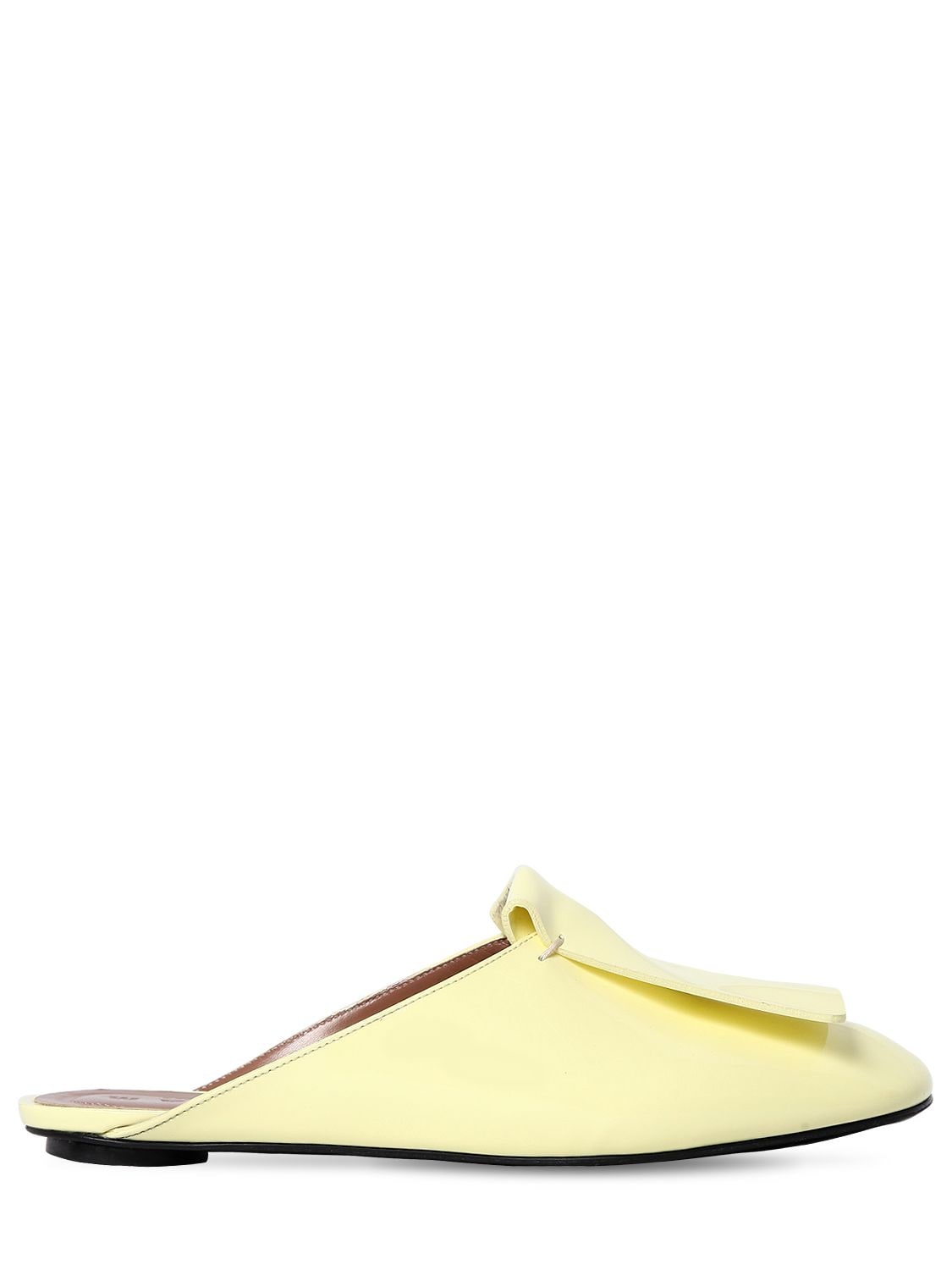 Marni 10mm Patent Leather Mules In Yellow