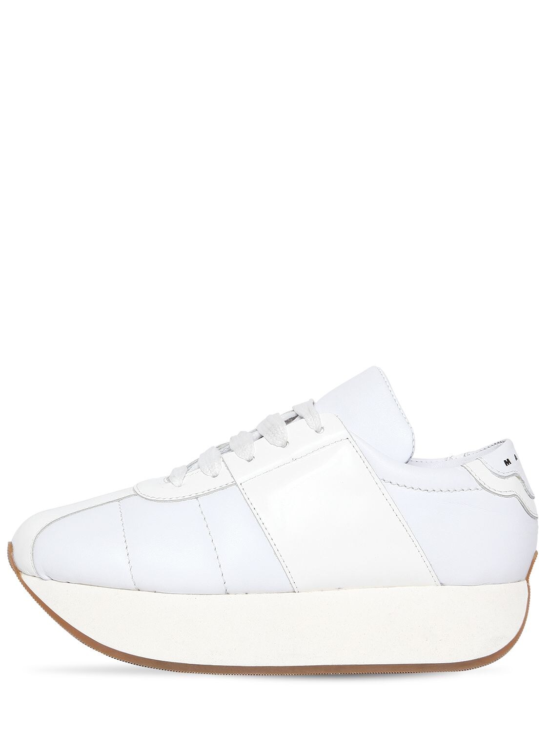 Marni 40mm Leather Platform Sneakers In White
