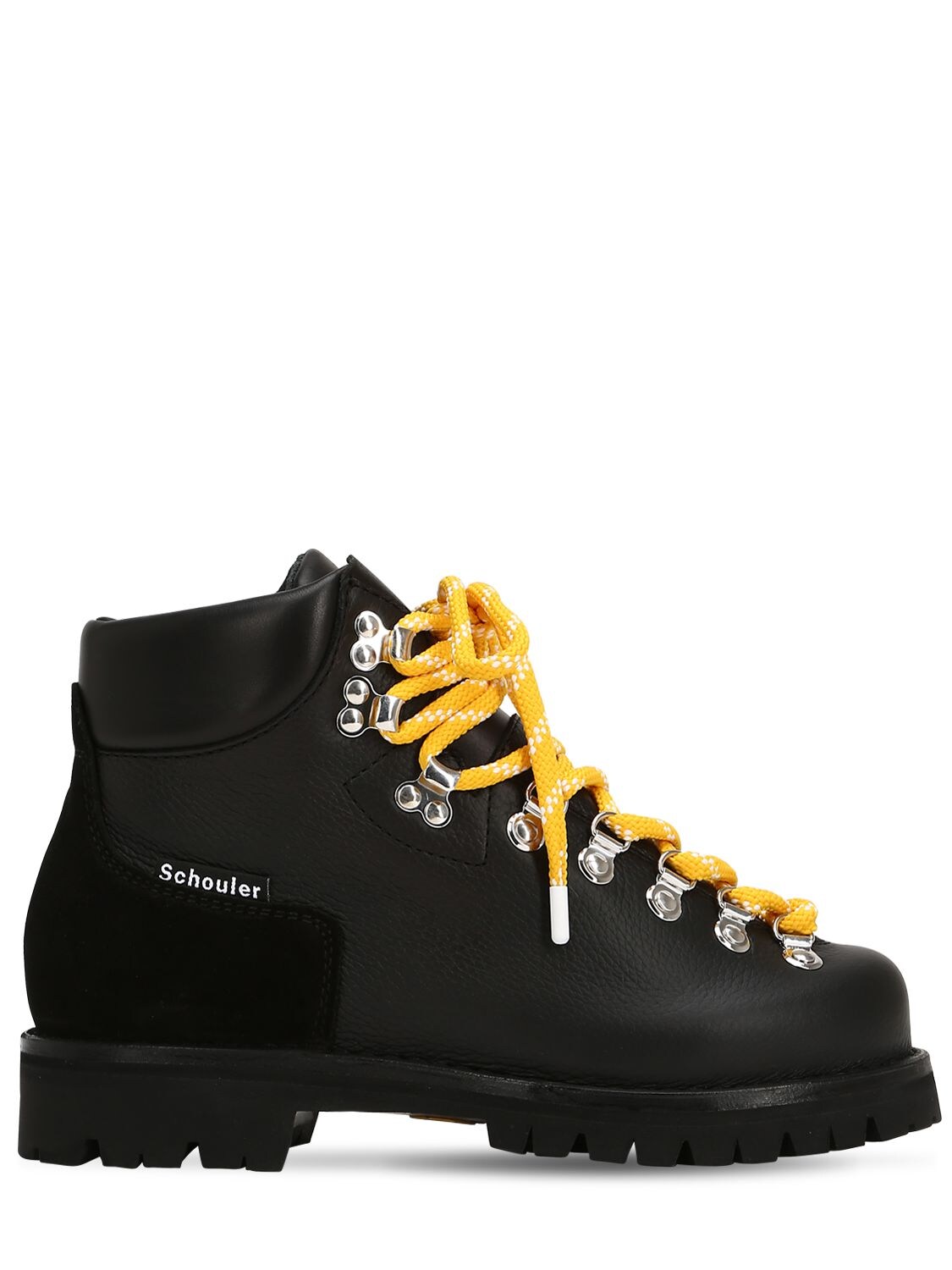 Proenza Schouler 30mm Leather Hiking Boots In Black