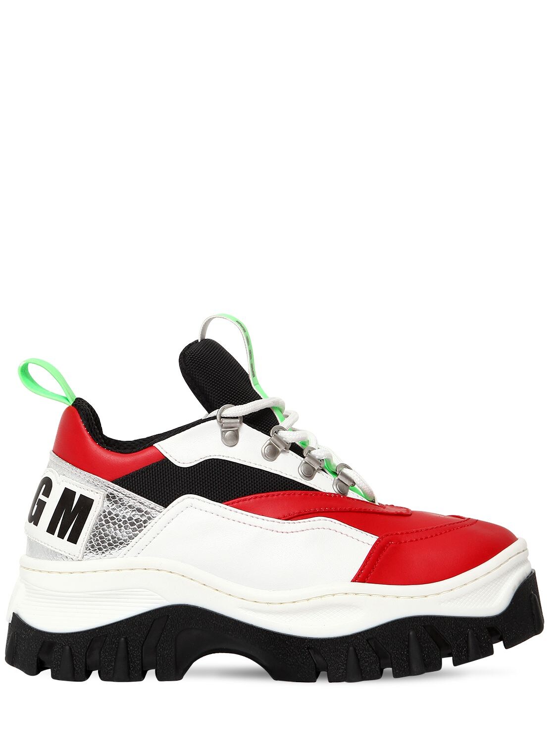 MSGM 40MM FAUX LEATHER & MESH trainers,68I83E002-ODAw0