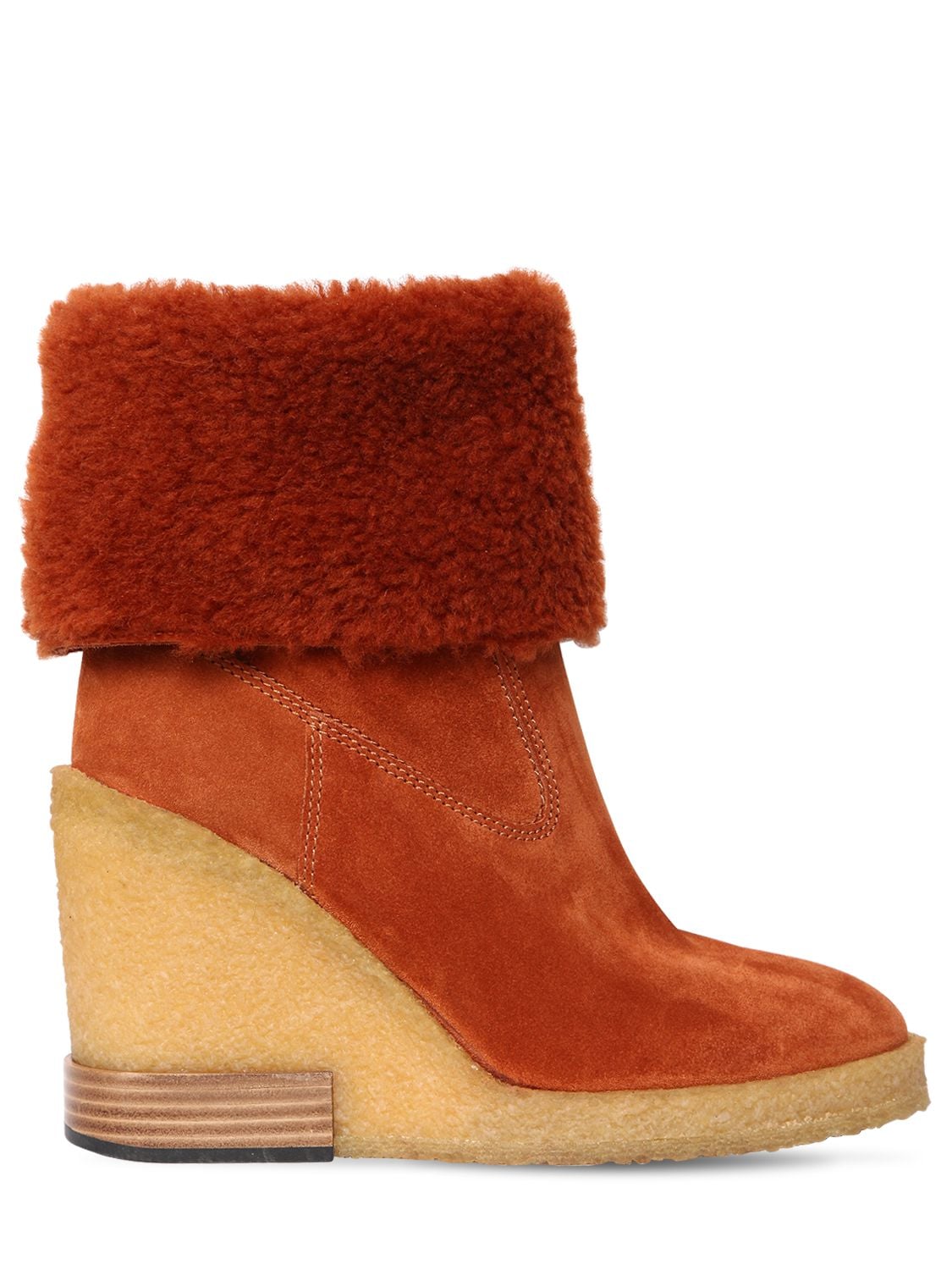 TOD'S 85MM SHEARLING & SUEDE BOOTS,68I83U001-RZGYNQ2