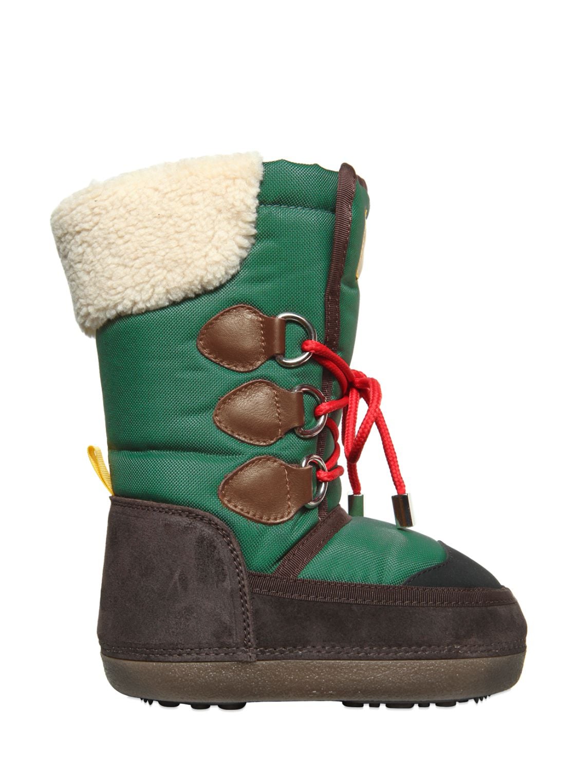 Dsquared2 Kids' Nylon & Suede Boots In Forest Green